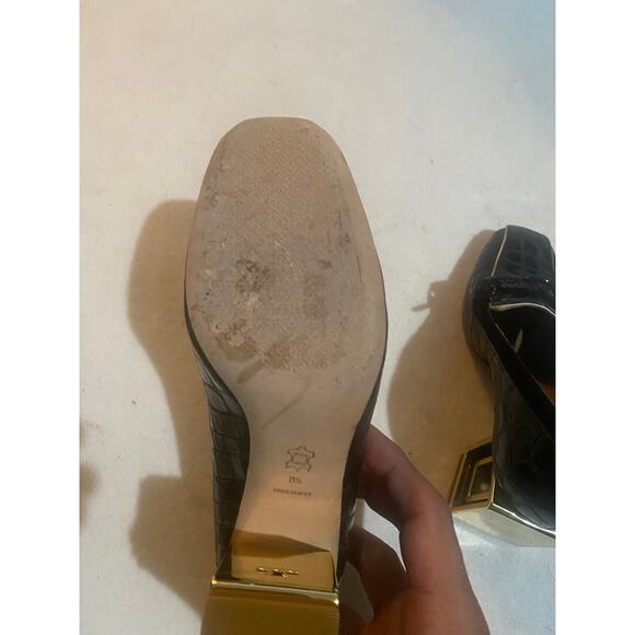 Tory Burch Jessa 75 Metal Heel Loafer Pumps In Black Patent Leather Heels Sz 8.5 - Picture 7 of 7